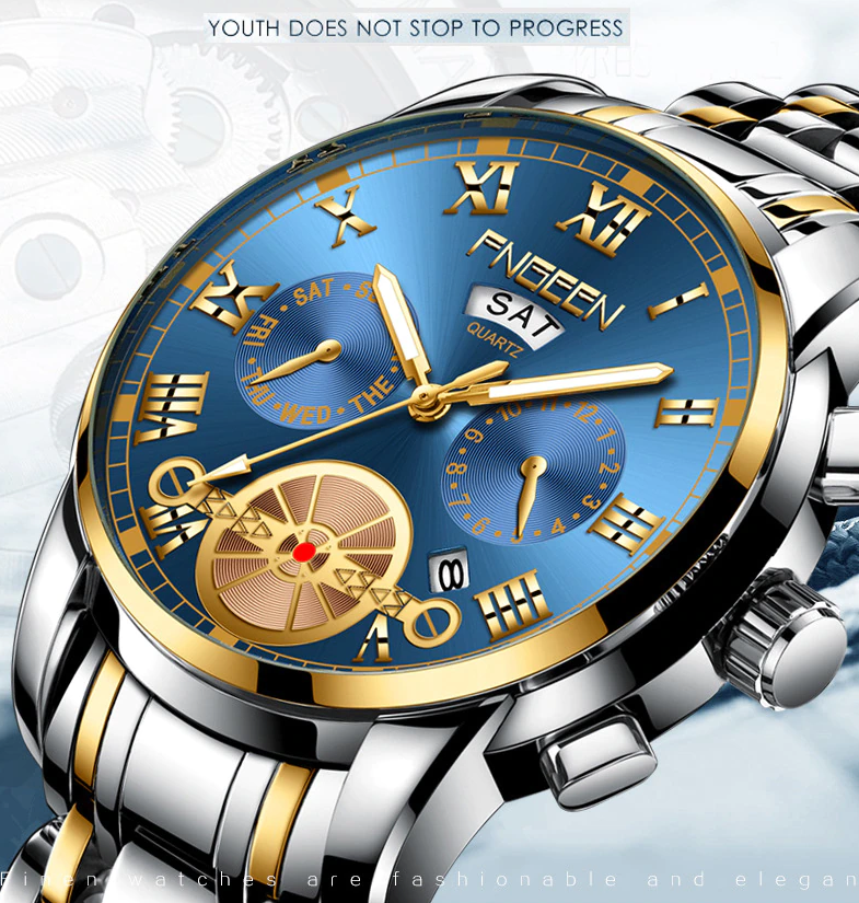 Stainless Steel Waterproof Men's Classic Quartz Watch - Lux Timepieces 
