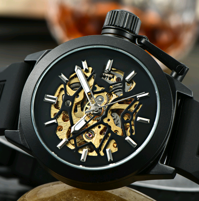 Men's Automatic Hollow Mechanical Skeleton Watch - Lux Timepieces 